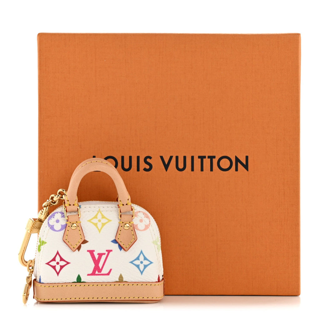 LV x TM Monogram Multicolor Micro Alma Bag Charm White