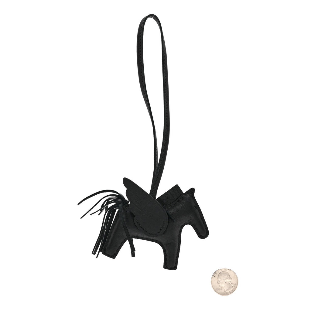 Milo Lambskin Grigri Rodeo Pegase Horse Bag Charm PM So Black
