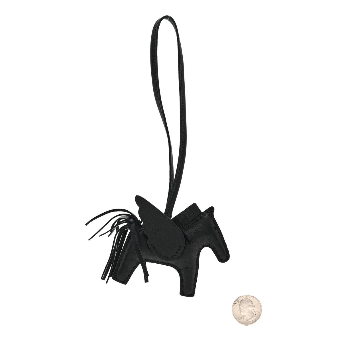 Milo Lambskin Grigri Rodeo Pegase Horse Bag Charm PM So Black