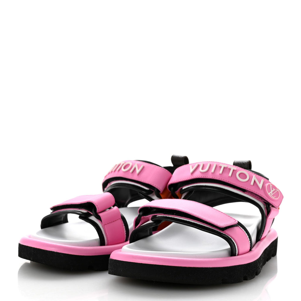 Calfskin Pool Pillow Flat Comfort Sandals 38 Rose Pop Pink