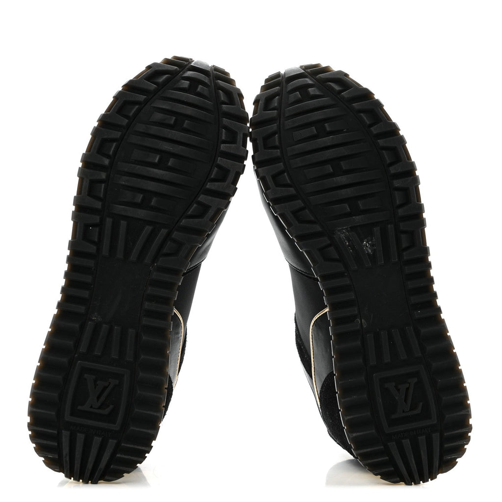 Suede Calfskin Recycled Monogram Nylon Run Away Sneakers 39 Black