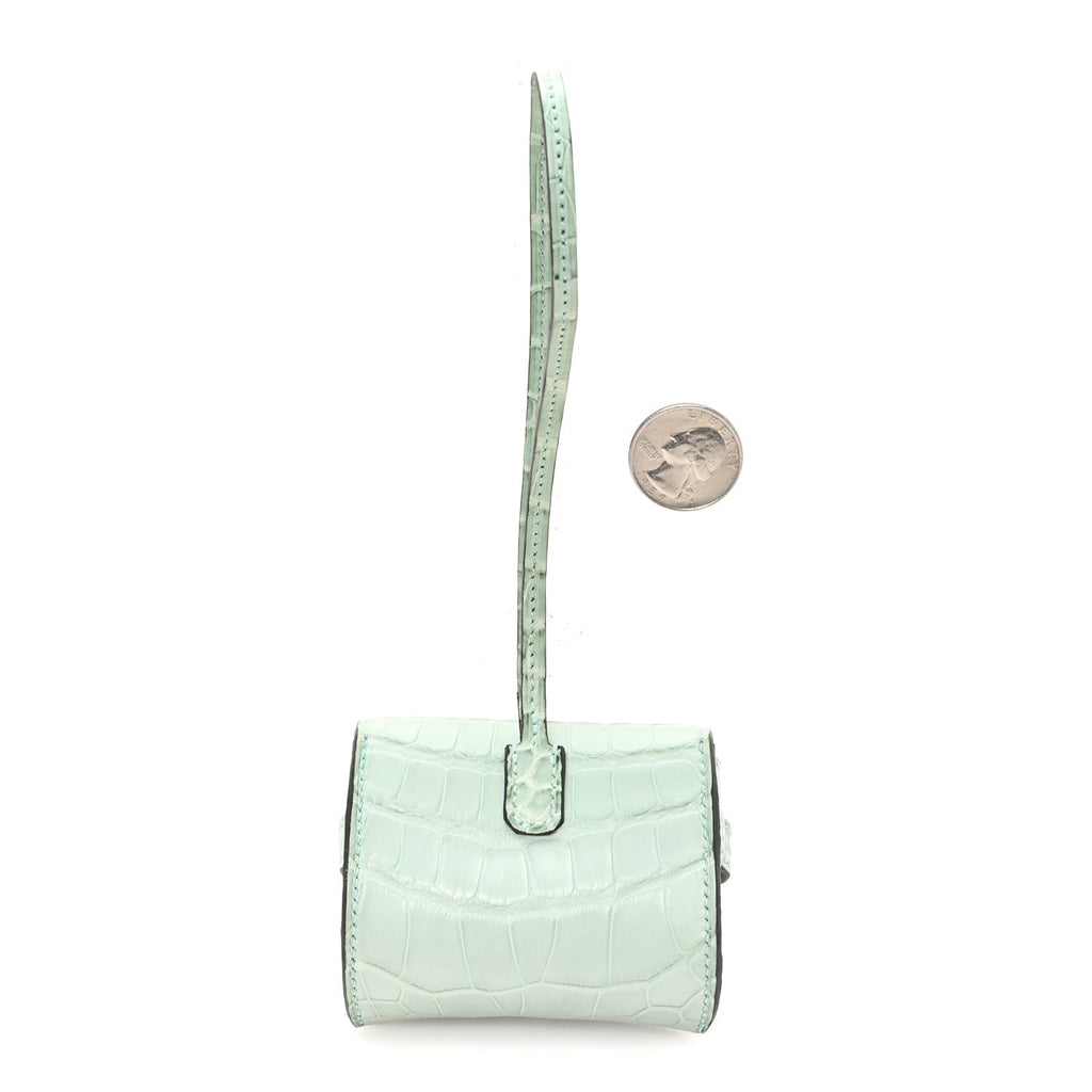 Matte Alligator Festival Kelly Bag Charm Vert D'eau