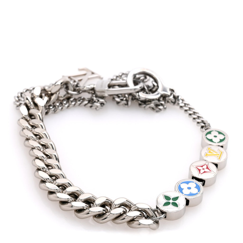 Metal Monogram Chain Belt Silver