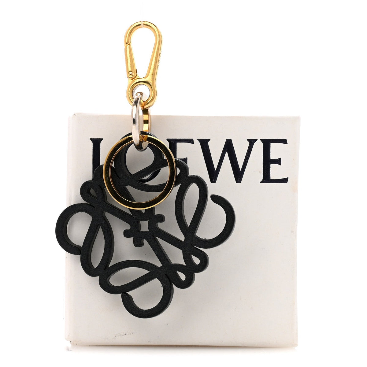 Calfskin Anagram Bag Charm Key Holder Rosemary