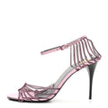 Metallic Lambskin Chain Babylone 90 Ankle Strap Sandals 38 Bubblegum