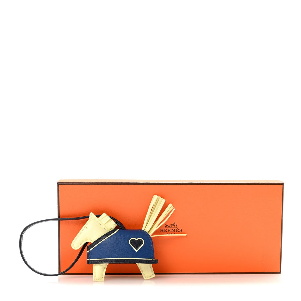 Milo Lambskin Grigri Rodeo Robeo Coeur Bag Charm PM Jaune Milton Bleu Nuit Bleu Tie