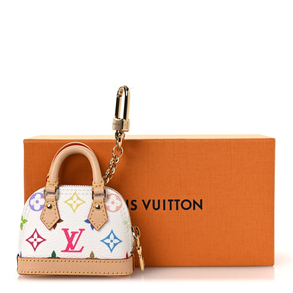 LV x TM Monogram Multicolor Micro Alma Bag Charm White