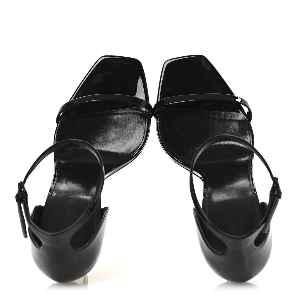 Patent Calfskin Opyum 110 Sandals 40.5 Black Gold