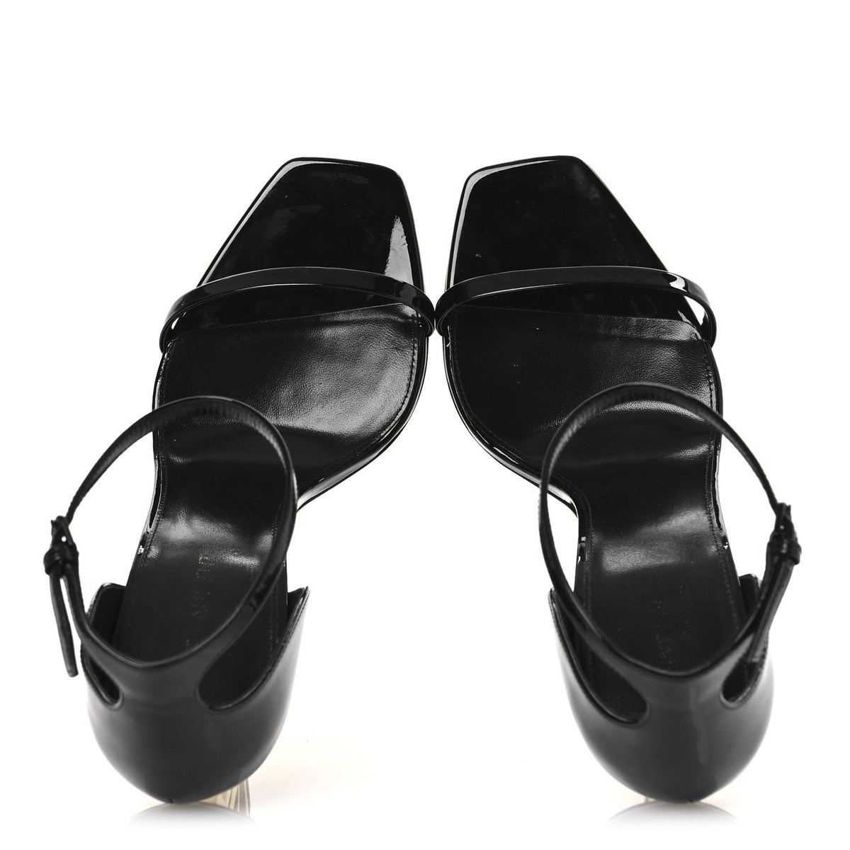 Patent Calfskin Opyum 110 Sandals 40.5 Black Gold