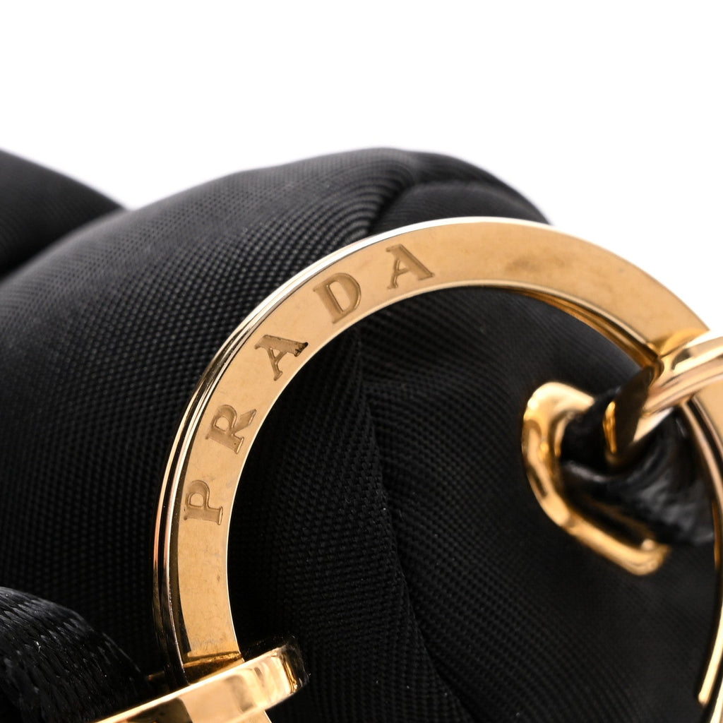 Re-Nylon Puffy Soft Robot Keychain With Strap Black