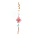 Resin Wood Vivienne Bag Charm Fuchsia Ecru White Caramel