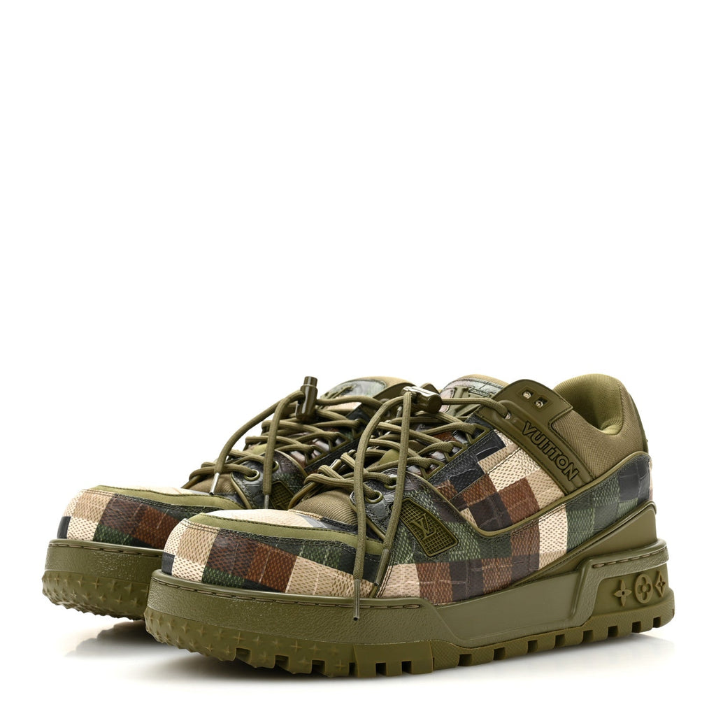 Damoflage Mens LV Trainer Maxi Sneakers 9.5 Green