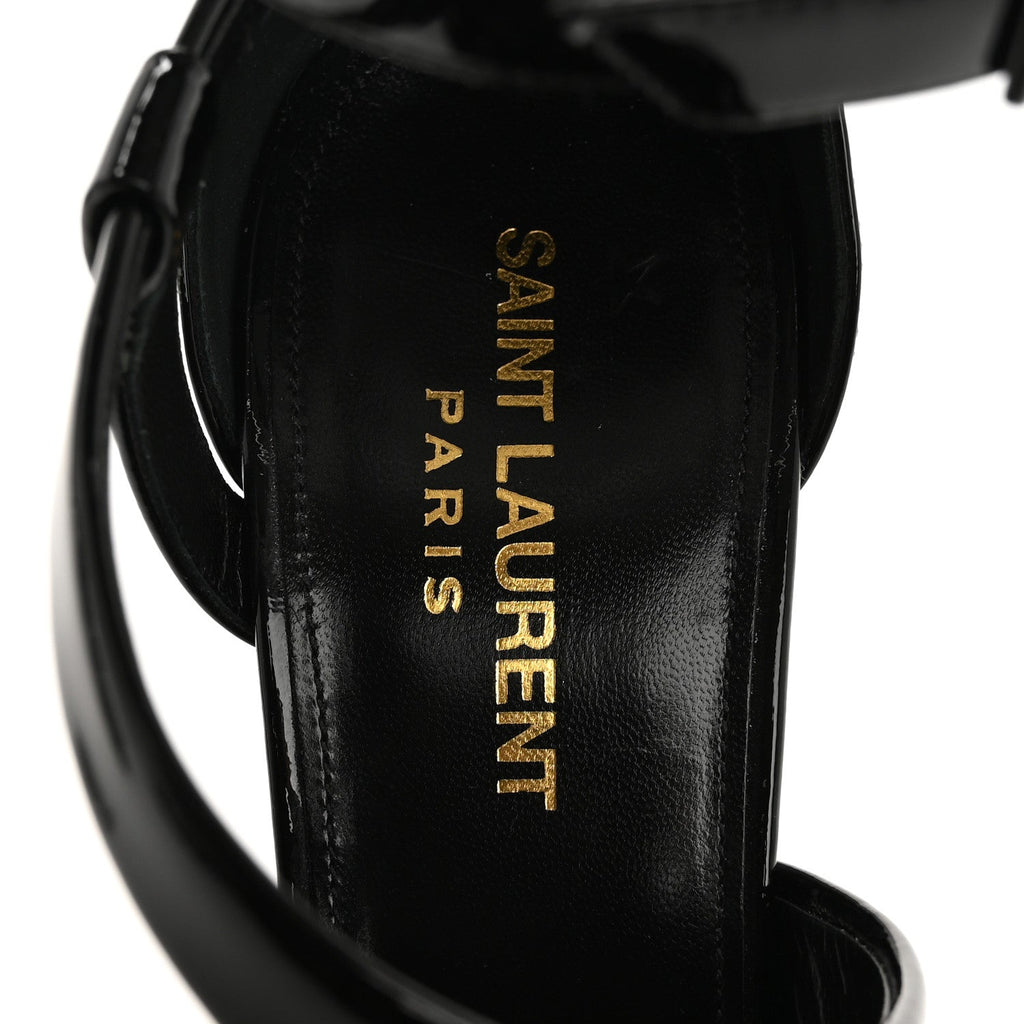Patent Niki Crossed 105 Sandals 38.5 Black