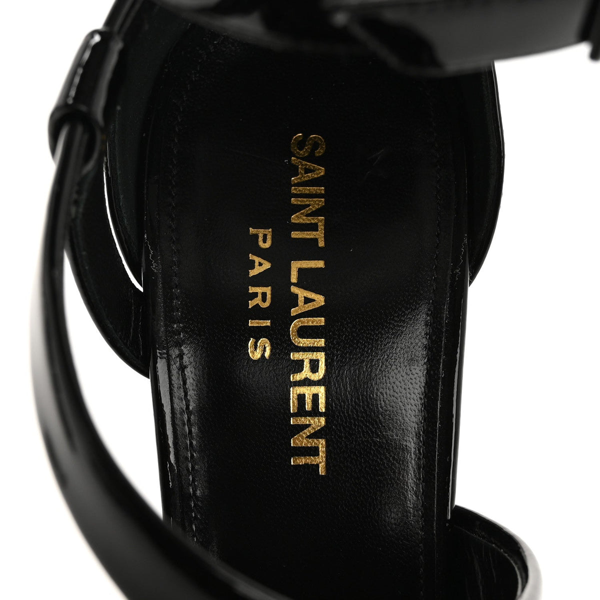 Patent Niki Crossed 105 Sandals 38.5 Black