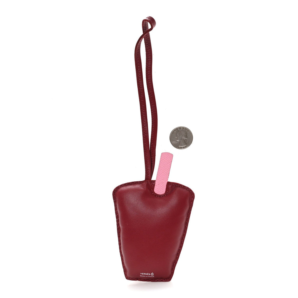 Epsom Lambskin Suede Petit H Bubble Tea Charm