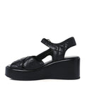 Lambskin Quilted CC Platform Sandals 39.5 Black