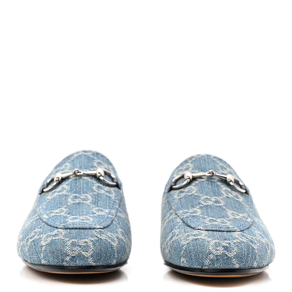 New Denim GG Malaga Kid Womens Princetown Slippers 36.5 Light Blue Royale