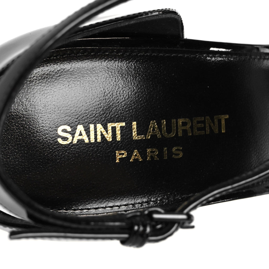 Patent Calfskin Opyum 110 Sandals 40 Black