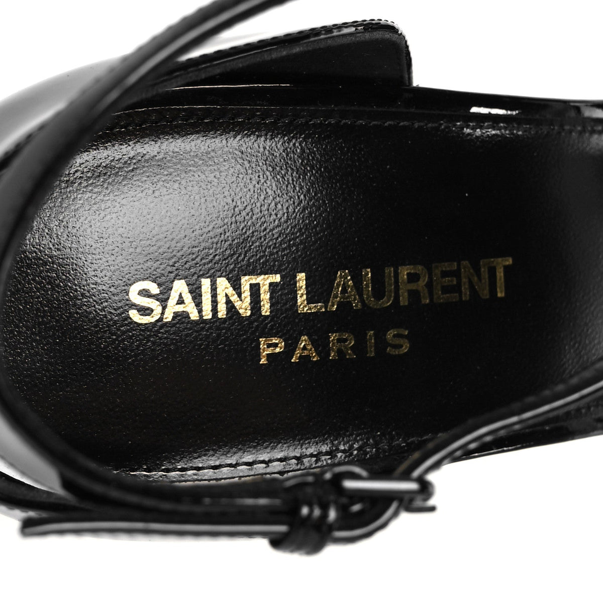 Patent Calfskin Opyum 110 Sandals 40 Black