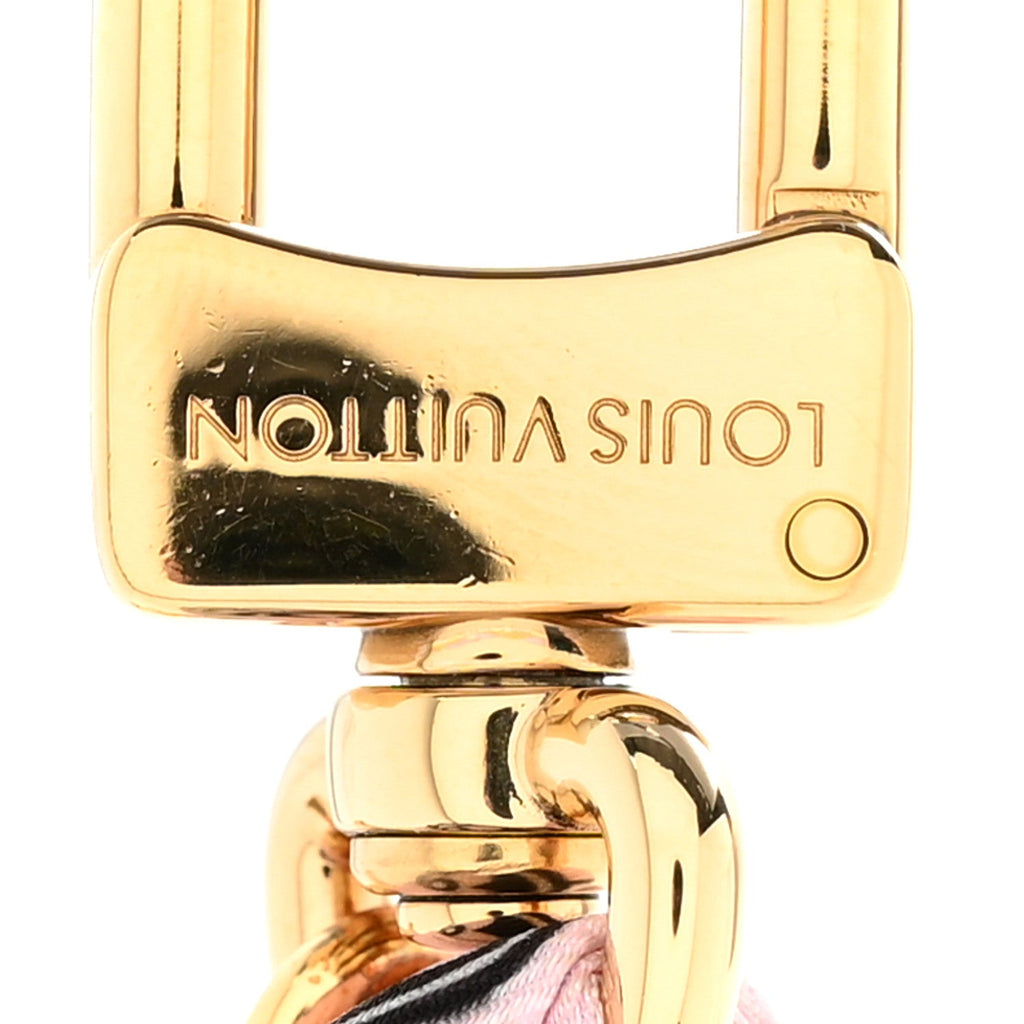 Monogram Bandana Bag Charm Pink