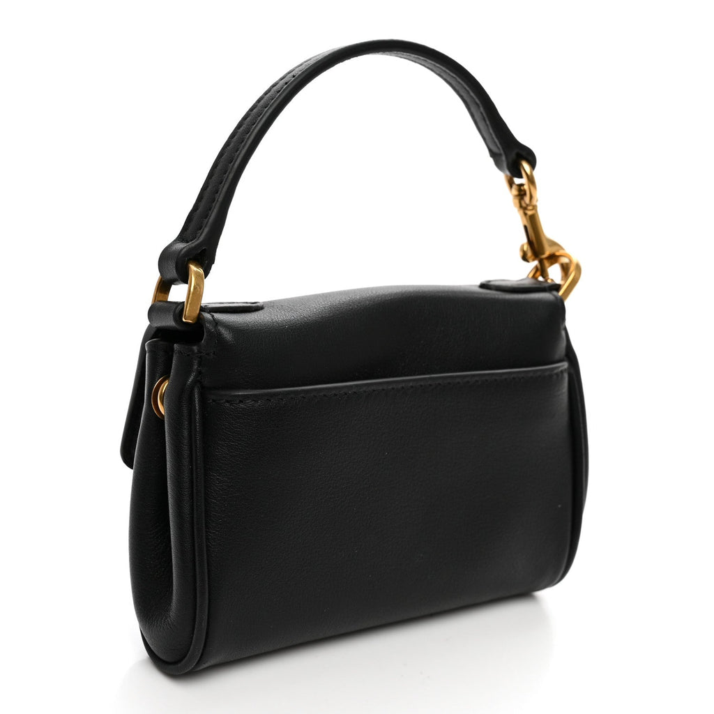Smooth Calfskin Rodeo Micro Bag Charm Black