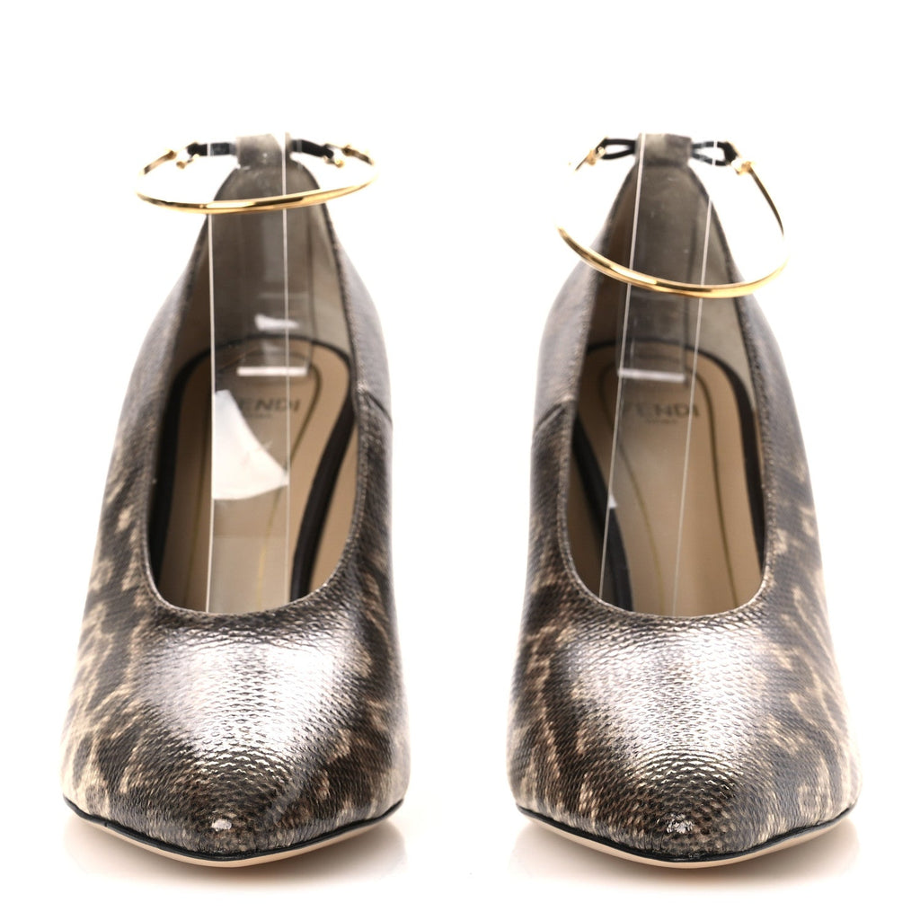 Vitello Karung Effect Filo Pumps 39 Beige