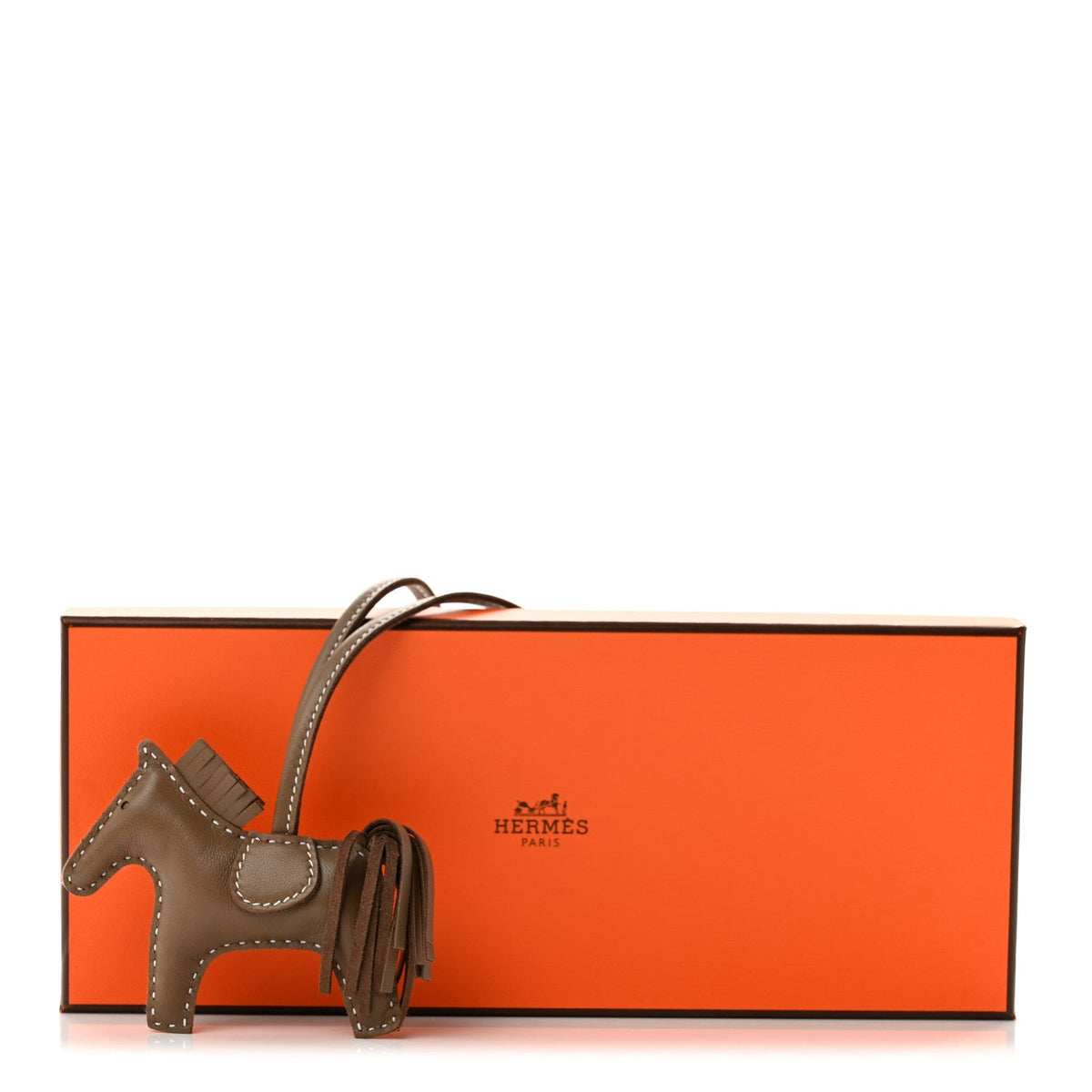 Milo Lambskin Grigri Rodeo Horse Bag Charm PM Etoupe