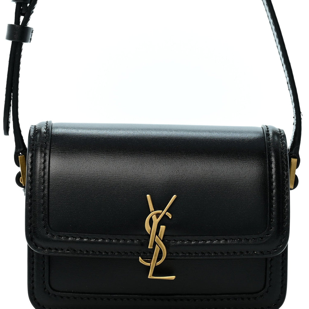 Smooth Calfskin Micro Solferino Satchel Black