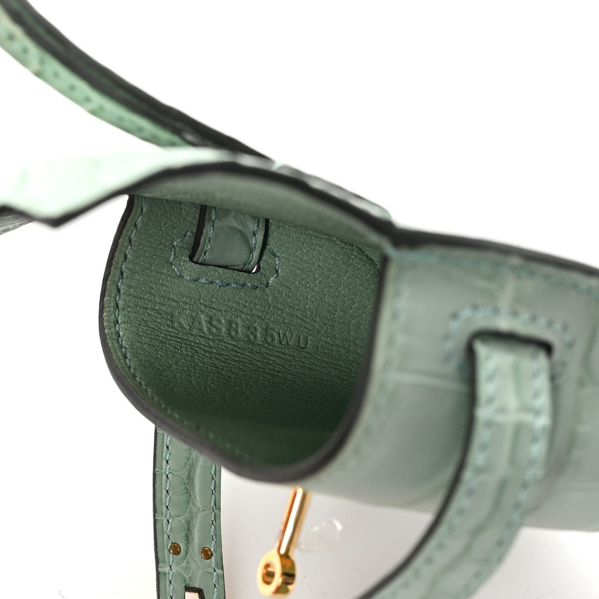 Matte Alligator Festival Kelly Bag Charm Vert D'eau