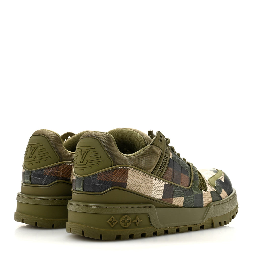 Damoflage Mens LV Trainer Maxi Sneakers 9.5 Green