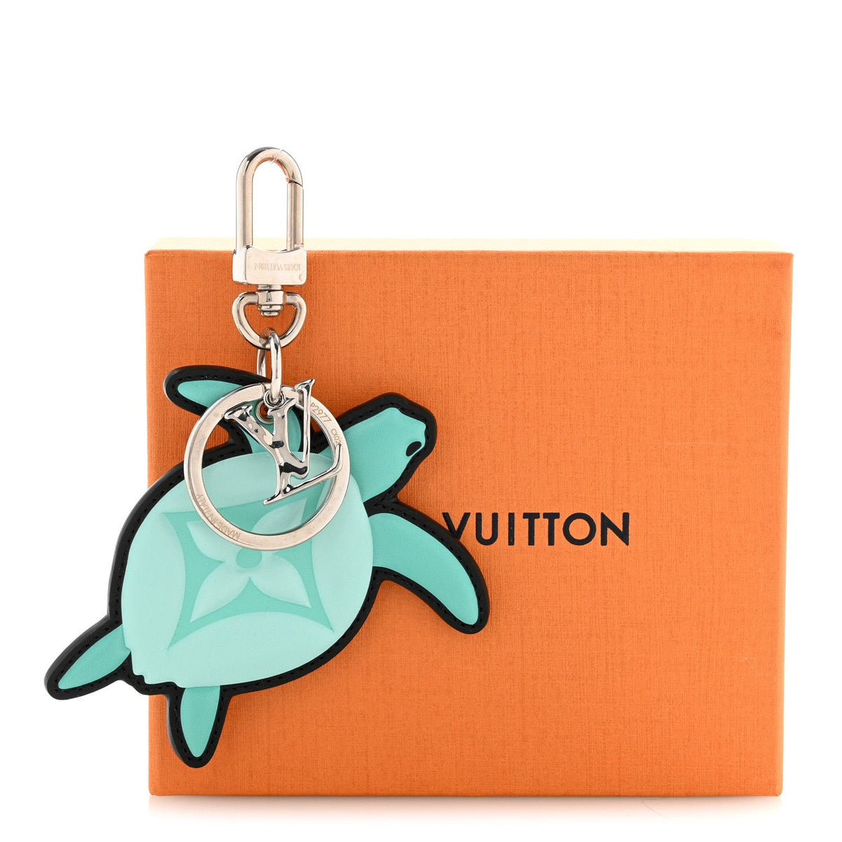 Monogram Turtle Bag Charm Key Holder Green