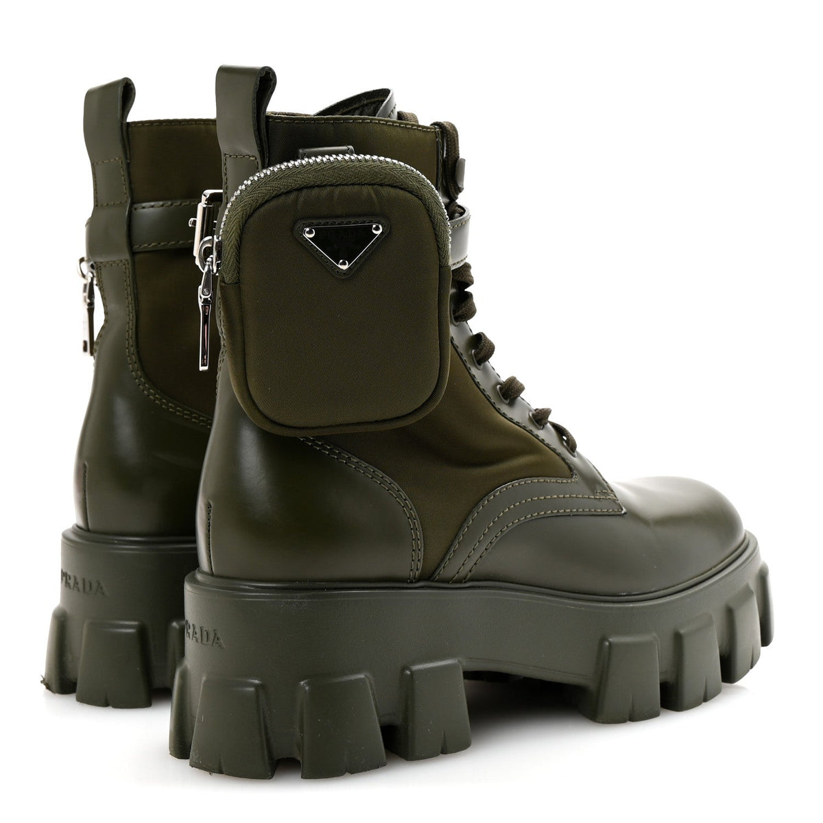 Spazzolato Rois Re-Nylon Metal Triangle Logo Monolith Pouch Pocket 55mm Boots 37.5 Militare