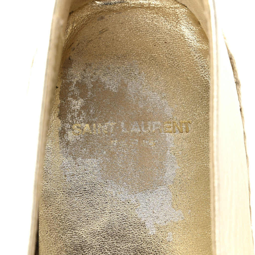 Metallic Lambskin Monogram Espadrilles 38 Platino