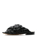 Shiny Nappa Intrecciato The Board Flat Sandals 36 Black