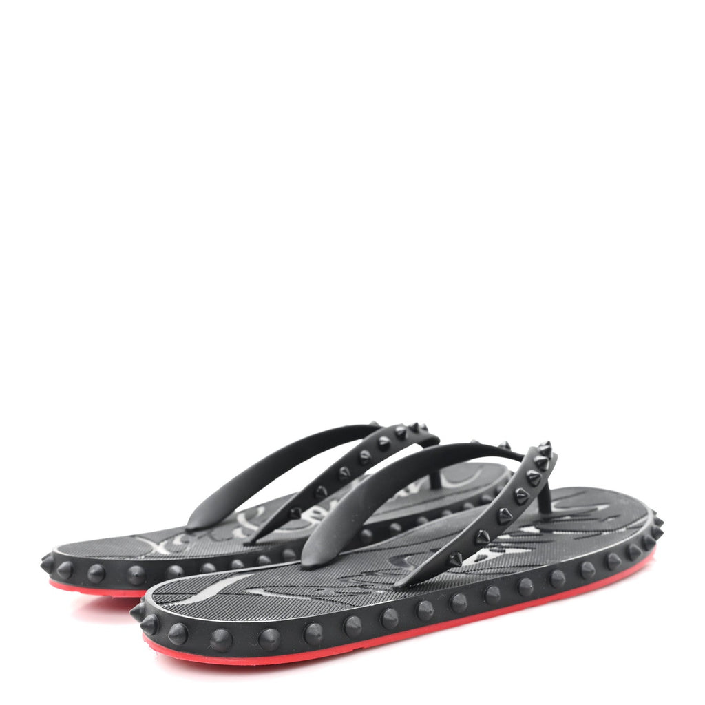Rubber Spike Loubi Donna Flip Flop 39 Black