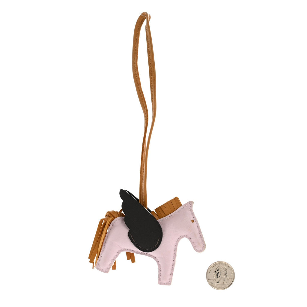 Milo Lambskin Grigri Rodeo Pegase Horse Bag Charm PM Mauve Pale Sesame Ebene