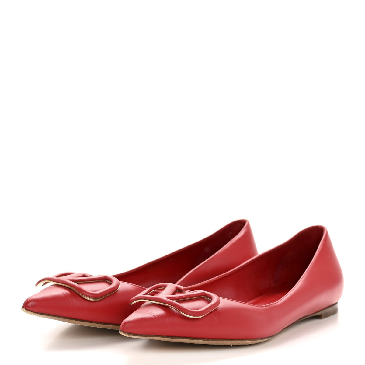 Nappa Vlogo Flats 38.5 Rouge Pur