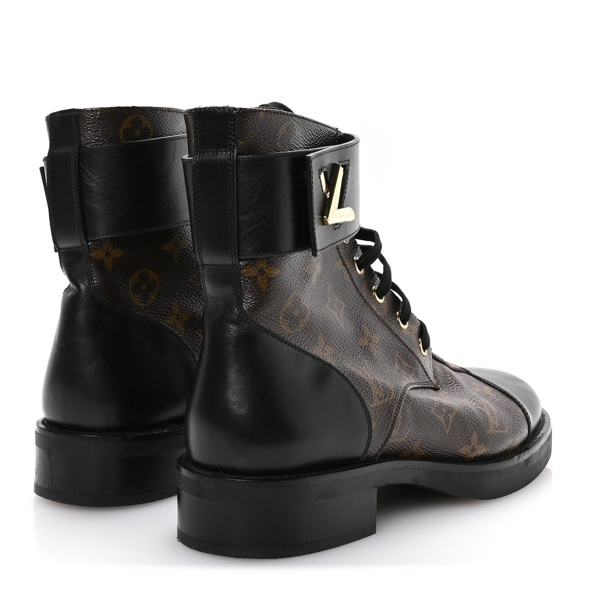 Calfskin Monogram Wonderland Flat Ranger Boots 39 Black