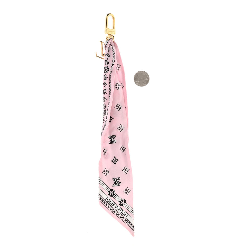 Monogram Bandana Bag Charm Pink