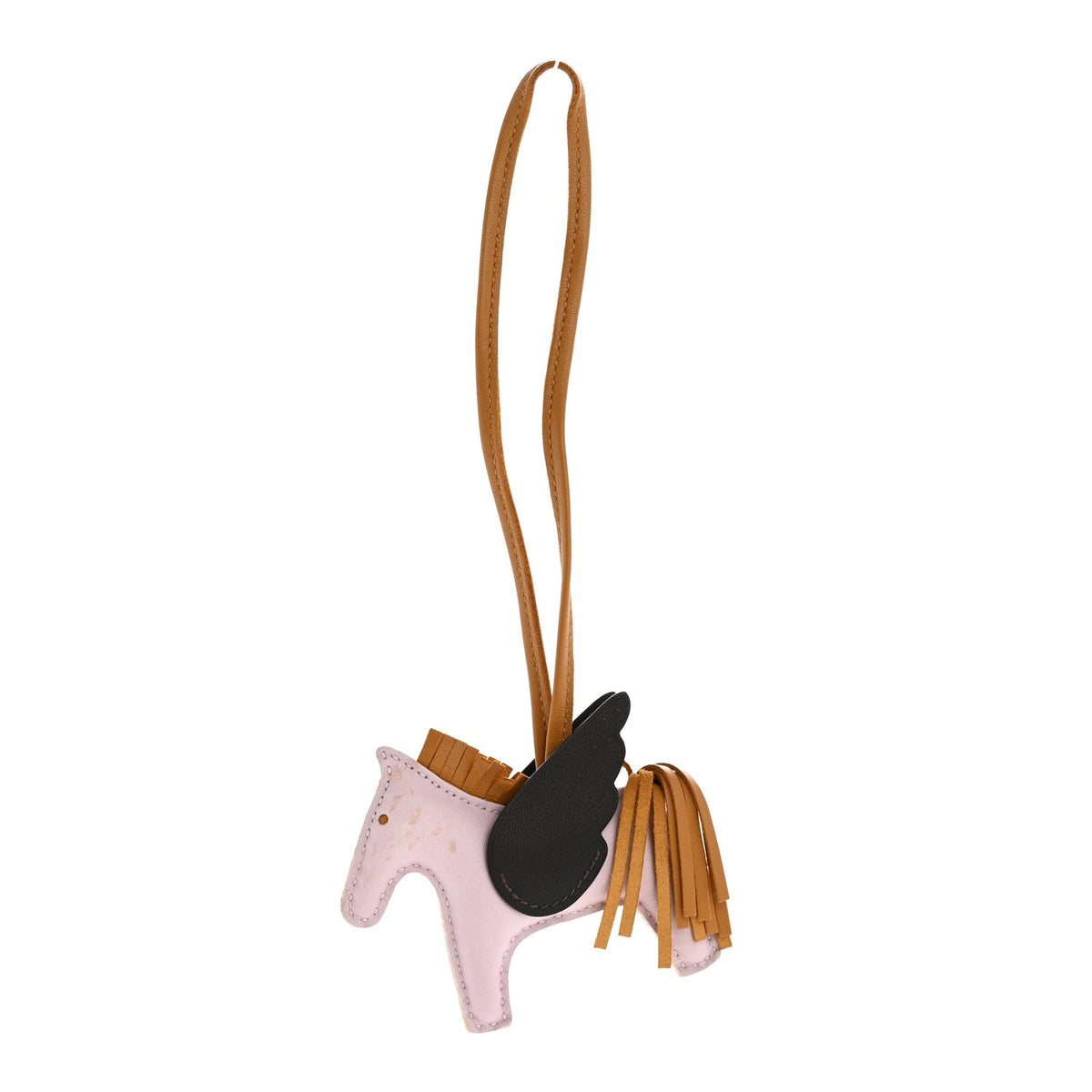Milo Lambskin Grigri Rodeo Pegase Horse Bag Charm PM Mauve Pale Sesame Ebene