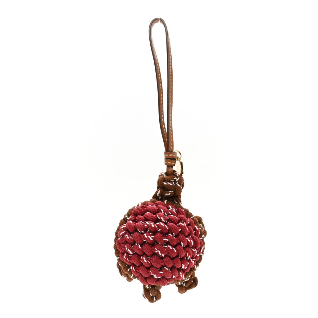 Nastro Soft Calfskin Turle Trick Bag Charm Tobacco Amarant
