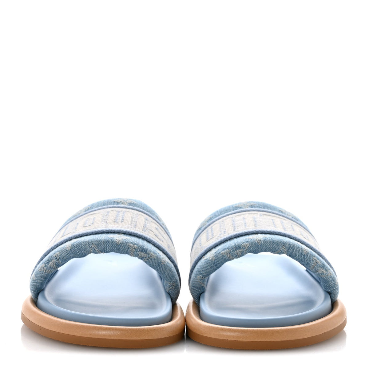 Monogram Denim LV Bliss Womens Comfort Mules 41 Turquoise