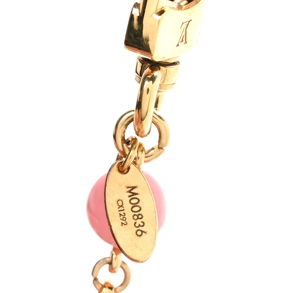 Resin Wood Vivienne Bag Charm Fuchsia Ecru White Caramel