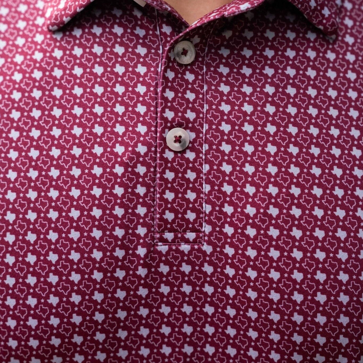 Performance Polo - Texas - Maroon & Grey