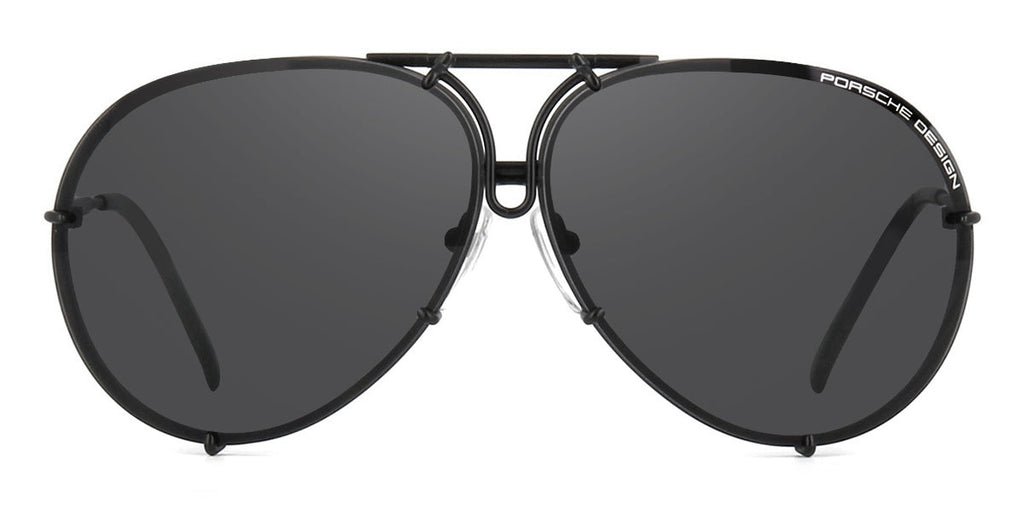 Porsche Design 8478 D Black Frame - Grey & Silver Lenses - As Seen On Kim Kardashian
