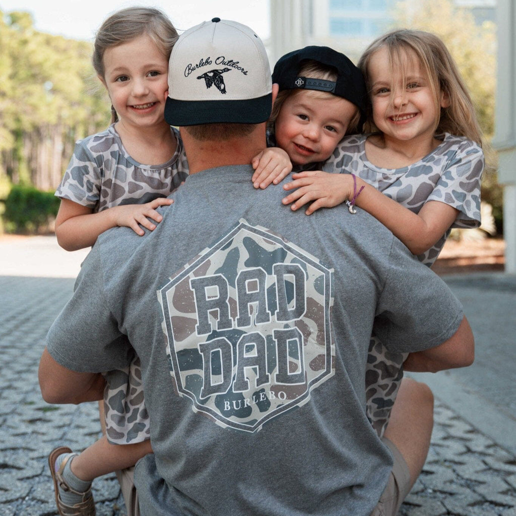 Short Sleeve Tee - Rad Dad Deer Camo - Dark Heather Grey